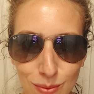 Ray Ban Aviator Sunglasses with Case and Cloth